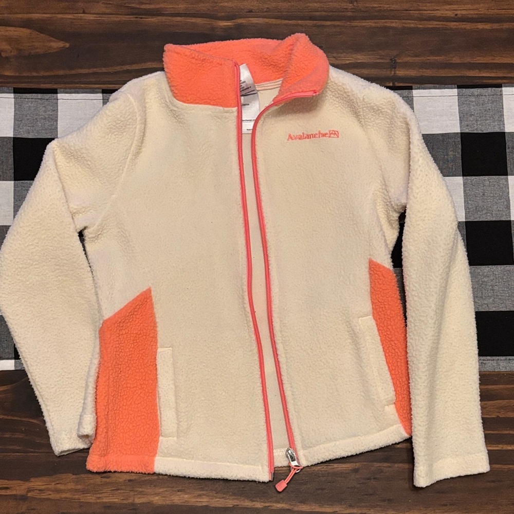 Avalanche Cream and Orange Zip-Up Fleece 6x
